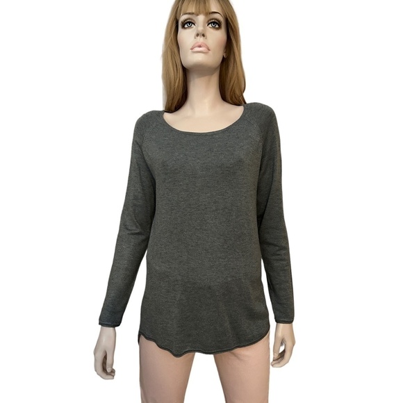 ONLY Mila Sweater Lacy Long Sleeve Pullover Knit Super Soft Viscose Grey - Picture 2 of 13